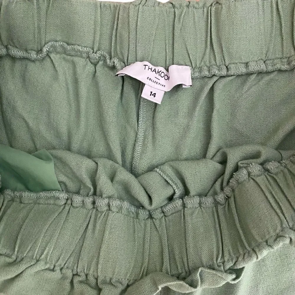 Thakoon Linen Shorts Elastic Waist Size 14